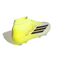 adidas F50 League Mid Gazon Naturel Artificiel Chaussures de Foot (MG) Néon Jaune Noir Rouge