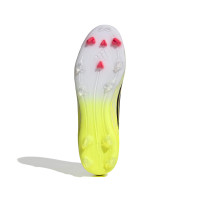 adidas F50 League Mid Gazon Naturel Artificiel Chaussures de Foot (MG) Néon Jaune Noir Rouge