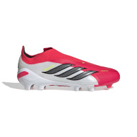 adidas Predator Elite Veterloze Gras Voetbalschoenen (FG) Kids Rood Wit Zwart