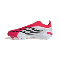 adidas Predator Elite Veterloze Gras Voetbalschoenen (FG) Kids Rood Wit Zwart