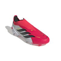 adidas Predator Elite Veterloze Gras Voetbalschoenen (FG) Kids Rood Wit Zwart