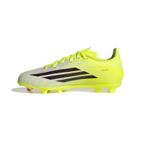 adidas F50 League Gazon Naturel Gazon Artificiel Chaussures de Foot (MG) Enfants Néon Jaune Noir Rouge