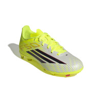 adidas F50 League Gazon Naturel Gazon Artificiel Chaussures de Foot (MG) Enfants Néon Jaune Noir Rouge