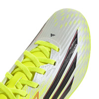 adidas F50 League Gazon Naturel Gazon Artificiel Chaussures de Foot (MG) Enfants Néon Jaune Noir Rouge