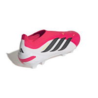adidas Predator League Sans Lacets Gazon Naturel Chaussures de Foot (FG) Rouge Blanc Noir