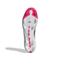 adidas Predator League Sans Lacets Gazon Naturel Chaussures de Foot (FG) Rouge Blanc Noir