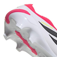 adidas Predator League Sans Lacets Gazon Naturel Chaussures de Foot (FG) Rouge Blanc Noir