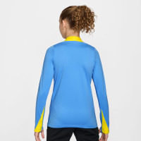 Haut d'entraînement Nike FC Barcelona Strike pour Enfants, 1/4 Zip, 2025-2026, bleu clair, jaune vif
