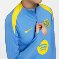 Haut d'entraînement Nike FC Barcelona Strike pour Enfants, 1/4 Zip, 2025-2026, bleu clair, jaune vif