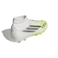 adidas F50 Sparkfusion League Gazon Naturel Artificiel Chaussures de Foot (MG) Femmes Blanc Gris Néon Jaune