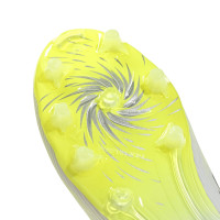 adidas F50 Sparkfusion League Gazon Naturel Artificiel Chaussures de Foot (MG) Femmes Blanc Gris Néon Jaune