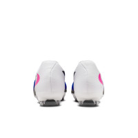 Nike Phantom 6 Low Academy Crampons Vissés Chaussures de Foot (SG) Anti-Clog Bleu Blanc Rose Vif
