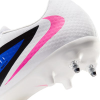 Nike Phantom 6 Low Academy Crampons Vissés Chaussures de Foot (SG) Anti-Clog Bleu Blanc Rose Vif