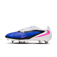 Nike Phantom 6 Low Academy Crampons Vissés Chaussures de Foot (SG) Anti-Clog Bleu Blanc Rose Vif