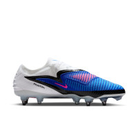 Nike Phantom 6 Low Elite Crampons Vissés Chaussures de Foot (SG) Pro Player Bleu Blanc Rose Vif