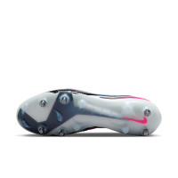 Nike Phantom 6 Low Elite Crampons Vissés Chaussures de Foot (SG) Pro Player Bleu Blanc Rose Vif