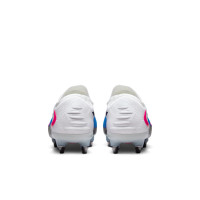 Nike Phantom 6 Low Elite IJzeren-Nop Voetbalschoenen (SG) Pro Player Blauw Wit Felroze