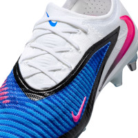 Nike Phantom 6 Low Elite Crampons Vissés Chaussures de Foot (SG) Pro Player Bleu Blanc Rose Vif