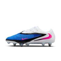 Nike Phantom 6 Low Elite IJzeren-Nop Voetbalschoenen (SG) Pro Player Blauw Wit Felroze