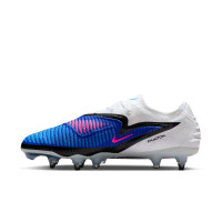 Nike Phantom 6 Low Elite Crampons Vissés Chaussures de Foot (SG) Pro Player Bleu Blanc Rose Vif