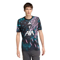 adidas Liverpool Pre-Match Maillot d'Entraînement 2025-2026 Noir Vert Rose