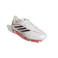adidas Copa Pure IV Elite Crampons Vissés Chaussures de Foot (SG) Blanc Noir Rouge