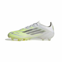 adidas F50 Sparkfusion Elite Low Gras / Kunstgras Voetbalschoenen (MG) Dames Wit Grijs Neongeel