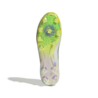 adidas F50 Sparkfusion Elite Low Gras / Kunstgras Voetbalschoenen (MG) Dames Wit Grijs Neongeel