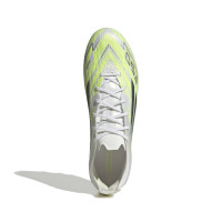 adidas F50 Sparkfusion Elite Low Gras / Kunstgras Voetbalschoenen (MG) Dames Wit Grijs Neongeel