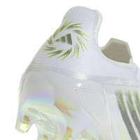 adidas F50 Sparkfusion Elite Low Gras / Kunstgras Voetbalschoenen (MG) Dames Wit Grijs Neongeel