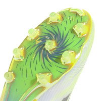 adidas F50 Sparkfusion Elite Low Gras / Kunstgras Voetbalschoenen (MG) Dames Wit Grijs Neongeel