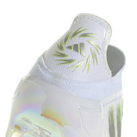 adidas F50 Sparkfusion Elite Sans Lacets Gazon Naturel Artificiel Chaussures de Foot (MG) Femmes Blanc Gris Néon Jaune