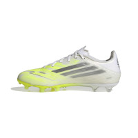 adidas F50 Sparkfusion League Low Gazon Naturel Artificiel Chaussures de Foot (MG) Femmes Blanc Gris Néon Jaune