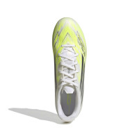 adidas F50 Sparkfusion League Low Gazon Naturel Artificiel Chaussures de Foot (MG) Femmes Blanc Gris Néon Jaune