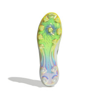 adidas F50 Sparkfusion Elite Gras / Kunstgras Voetbalschoenen (MG) Dames Wit Grijs Neongeel