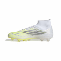 adidas F50 Sparkfusion Pro Gazon Naturel Artificiel Chaussures de Foot (MG) Femmes Blanc Gris Néon Jaune
