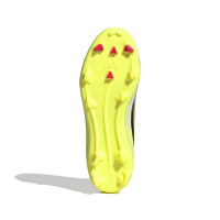 adidas F50 League Sans Lacets Gazon Naturel Artificiel Chaussures de Foot (MG) Enfants Néon Jaune Noir Rouge