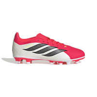 adidas Predator Club Gazon Naturel Artificiel Chaussures de Foot (MG) Enfants Rouge Blanc Noir