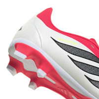 adidas Predator Club Gazon Naturel Artificiel Chaussures de Foot (MG) Enfants Rouge Blanc Noir