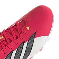 adidas Predator Club Gazon Naturel Artificiel Chaussures de Foot (MG) Enfants Rouge Blanc Noir