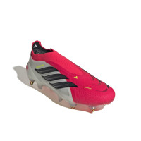 adidas Predator Elite Sans Lacets Crampons Vissés Chaussures de Foot (SG) Rouge Blanc Noir Jaune