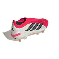 adidas Predator Elite Sans Lacets Crampons Vissés Chaussures de Foot (SG) Rouge Blanc Noir