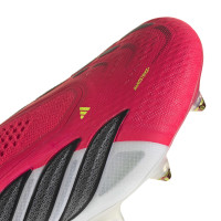 adidas Predator Elite Sans Lacets Crampons Vissés Chaussures de Foot (SG) Rouge Blanc Noir
