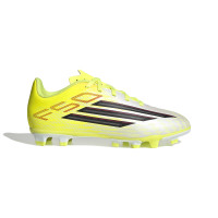 adidas F50 Club Gazon Naturel Gazon Artificiel Chaussures de Foot (MG) Enfants Néon Jaune Noir Rouge