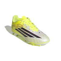 adidas F50 Club Gazon Naturel Gazon Artificiel Chaussures de Foot (MG) Enfants Néon Jaune Noir Rouge