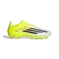 adidas F50 Pro Gazon Naturel Artificiel Chaussures de Foot (MG) Néon Jaune Noir Rouge