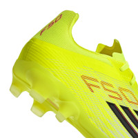 adidas F50 Pro Gazon Naturel Artificiel Chaussures de Foot (MG) Néon Jaune Noir Rouge