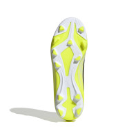 adidas F50 Club Mid Gras / Voetbalschoenen (MG) Kids Neongeel Zwart Rood