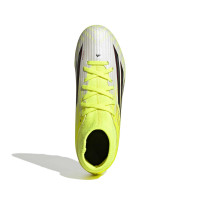 adidas F50 Club Mid Gras / Voetbalschoenen (MG) Kids Neongeel Zwart Rood