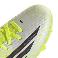 adidas F50 Club Mid Gazon Naturel Gazon Artificiel Chaussures de Foot (MG) Enfants Néon Jaune Noir Rouge